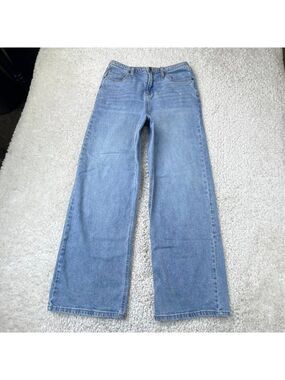 OAT New York High Rise Comfort Weave Denim Wide Leg Jean Womens 8/29